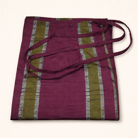 Handloom Lungi - Purple, Green & Silva