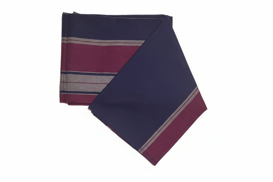 Navy Blue Sarong with Red & Gray Stripes